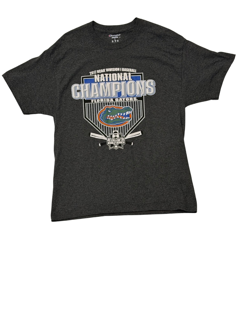 Florida Gators National Champions Gray Graphic Tee Large